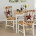 thumbnail image 5 of Western Texas Star Dining Chair Back Cover Only, Vintage Red Star Berry Brown White Wood Grain Set of 8 Chair Back Covers, Removable Washable for Dining Room, Banquet & Holiday Decoration, 5 of 9