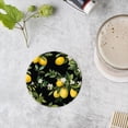 thumbnail image 4 of BaHomeck Drink Coasters Set of 4 with Holder lemon tree branches and flowers on black background Water Absorbent Ceramic Coasters Tabletop Protection,Suitable for Various Cup ,Home Decor, 4 of 4