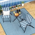thumbnail image 2 of Costway Ensemble de Salle à Manger Pliant pour Patio 3 Pcs Table et Chaises Métal Robuste Portable Extérieur, 2 of 10
