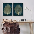 thumbnail image 2 of Stupell Industries Modern Sea Fan Composition Blue Gold Ocean Plant, 24 x 30,Design by Melonie Miller, 2 of 5