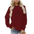 thumbnail image 1 of BLVB Chandail à Col Rond pour Femmes, Imprimé de Cœur, Manches Longues, Mignon, Coupe Ample, Léger, Hauts d'Automne, Cadeaux de la Saint-Valentin, 1 of 5
