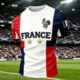 thumbnail image 2 of Soccer Cup 2026 Jersey for Men, Crew Neck Short Sleeve France Rooster & Stars Graphic Tee - Soft Cotton Blend Fan Top for Match Day & Stadium Multicolor XXXXL, 2 of 6