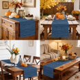 thumbnail image 5 of Table Runner 90 Inches Long, Navy Blue Decorative Table Runner for Party Wedding Home Decor, Contemporary Minimalist Pure Color Linen Texture Dresser Scarves for Bedroom Kitchen Decor 13x90 Inch, 5 of 9