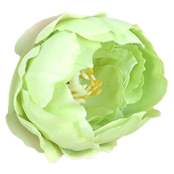 Artificial Faux Silk Peony Flower Heads for DIY Wedding Party Catering Decorations, Fake Floral Heads Simulated Rose Heads Silk Daisy Flower, 1Pc for Home Party Tabletop Decor(Green,2.3x2.3")