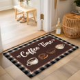 thumbnail image 2 of 2x3 Ft Entryway Area Rug, Coffee Time Kitchen Rug Runner Washable Floor Mat, Vintage Farmhouse Coffee Beans Black Plaid Non Slip Indoor Door Mat Throw Carpet for Bathroom Living Room Bedroom, 2 of 8