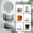 thumbnail image 3 of 8 Pcs Drink Coasters with Holder, 4 Colors Absorbent Coasters for Drinks, Minimalist Cotton Woven Coaster Set for Home Decor Tabletop Protection Suitable for Kinds of Cups, 4.3 Inches, 3 of 6