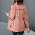 thumbnail image 6 of WILLBEST Going Out Outfits for Women Women's Long Sleeve Fashion Solid Color Zipper Waist Mid Length Windbreaker Casual Jacket Outerwear, 6 of 8