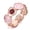 PINK, variant on LUREME Rose Flower Bracelet for Women - Colorful Gold Enamel Stretch Bracelet, Adjustable Elastic Metal Bangle, Boho Chic Jewelry (bl003604-3)