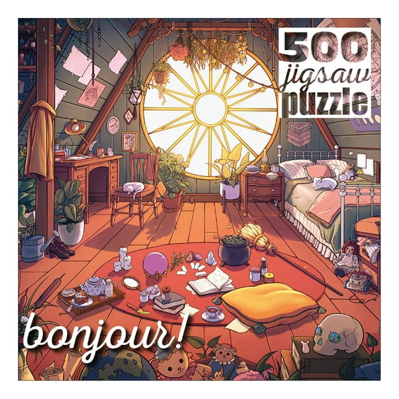 Buffalo Games Bonjour Messy Room 500-Piece Interlocking Jigsaw Puzzle for Adults Ages 14-99 Years