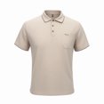 thumbnail image 6 of Liweisiy Short Sleeve Shirts For Mens Lapel Collar Embroidery Breathable Lightweight Tees Daily Golf Sports Shirts Khaki 3XL, 6 of 7