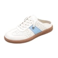 thumbnail image 3 of IEMIEMIEM Backless Trainers for Women Slip-On Mule Sneakers Breathable Open Back Lace-Up Casual Walking Shoes Retro Tennis Shoes 7 wide, 3 of 6
