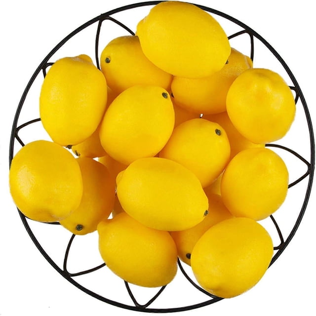 20 PCS Artificial Lemons and Limes Fake Fruit Lemons for Home House Kitchen Party Decoration, 3' X 2'yellow