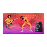 Panasonic BMAX5 Portable Wireless Bluetooth Party Speaker with Karaoke Mic & Guitar Inputs, Multicolor Light Show and Chain Connection (Black)