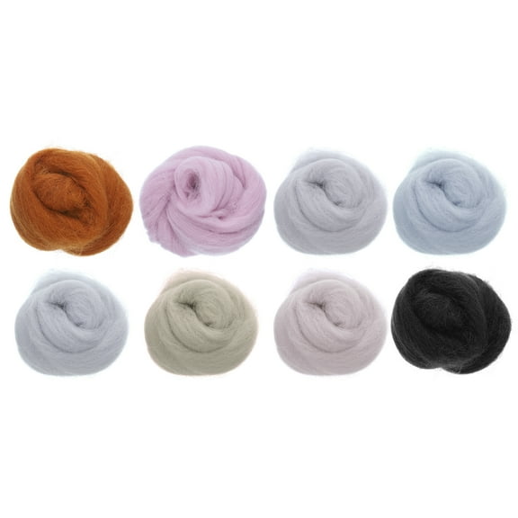 Uxcell Needle Felting Wool, 2.82oz Natural Fibre Wool Roving Yarns Wool Felting Supplies for DIY, 8 Colors, 10g/pack