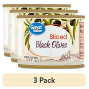 (3 pack) Great Value Sliced Black Olives, 2.25 oz