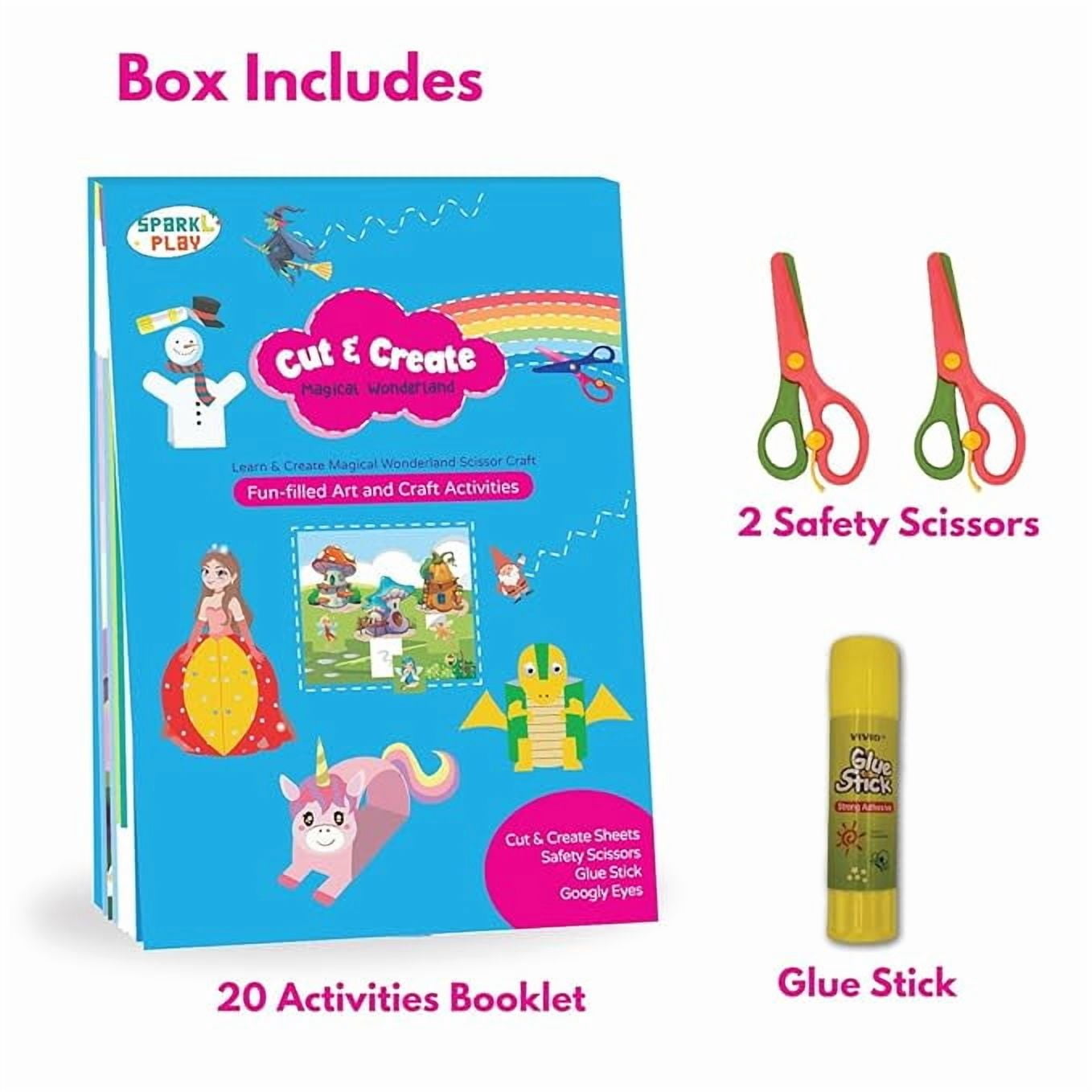 AVOKA Scissor Skills Activity Book for Kids Ages 3 to 9 | 20 Fun DIY Cutting Crafts | Art & Craft Kit |