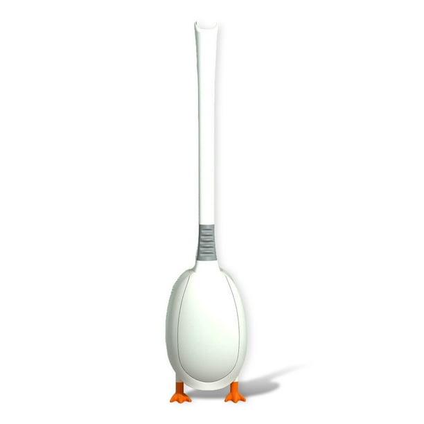 Soporte de cepillo de baño Lindo Silicone Fregador con mango largo Soporte de secado rápido Cepillos flexibles Accesorios de limpieza de baño Blanco seitruly HA059138-01