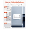 thumbnail image 4 of VEVOR Structured Media Enclosure, 9-Inch, Recessed in-Wall Media Box with Cover, Wall-Mount Cable Management Box Kit, Structured Wiring Multi-Media Cabinet, Cold-Rolled Steel, for TV Home Theater, 4 of 9