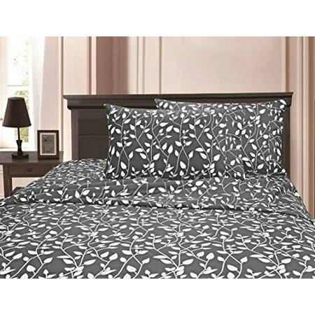 Leaf 16 Piece Set mattrest 1500 thread count egyptian quality super soft wrinkle resistant & fade resistant beautiful leaf design 4-piece sheet set, deep pocket up to 16