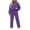 Purple, variant on Jerdar Womens 2 Piece Lounge Sweat Sets Quarter Zip Mock Neck Sweatshirt Wide Leg Sweatpants Oversized Side Pockets Casual Airport Travel Outfits L