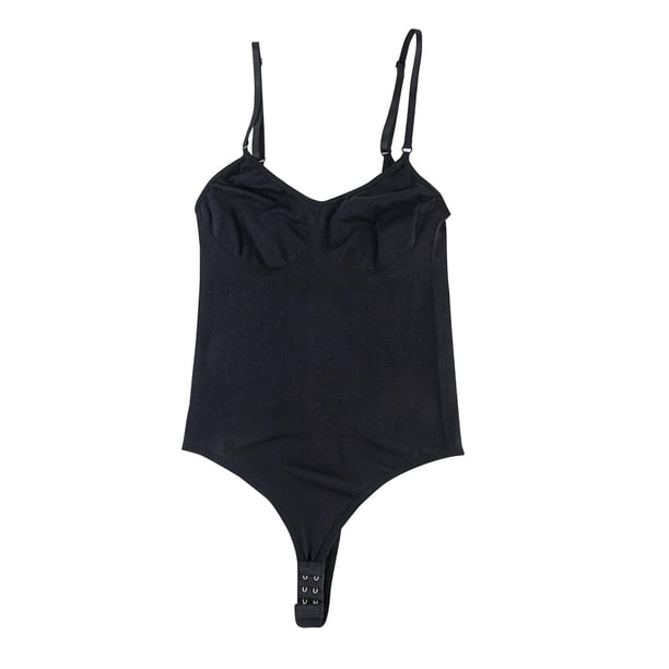 Body moldeador para mujer, color liso, con tirantes, corsé ajustado y espalda descubierta. Moldeador de poliéster para mujer.