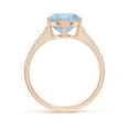 thumbnail image 2 of ANGARA Natural 2.3 ct Aquamarine Solitaire Engagement Ring with Diamond Accents in 14K Rose Gold for Women (Size-9mm) | March Birthstone, Anniversary, Jewelry Gift for Women | Natural Aquamarine Ring, 2 of 13