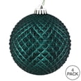 thumbnail image 4 of Vickerman 6" Sea Blue Durian Glitter Ball Ornament, 4 per Bag, 4 of 4