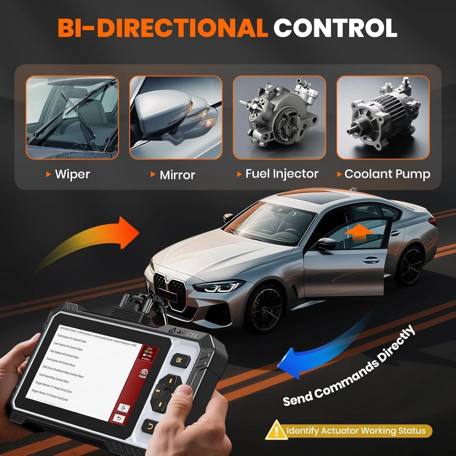 ANCEL FX6100 Bidirectional Scan Tool Full System OBD2 Scanner with 15+ Resets, ABS Bleeding, Injector Coding, FCA&CAN FD, AutoScan, WiFi Lifetime Free Updates, 24-hour Online Chat