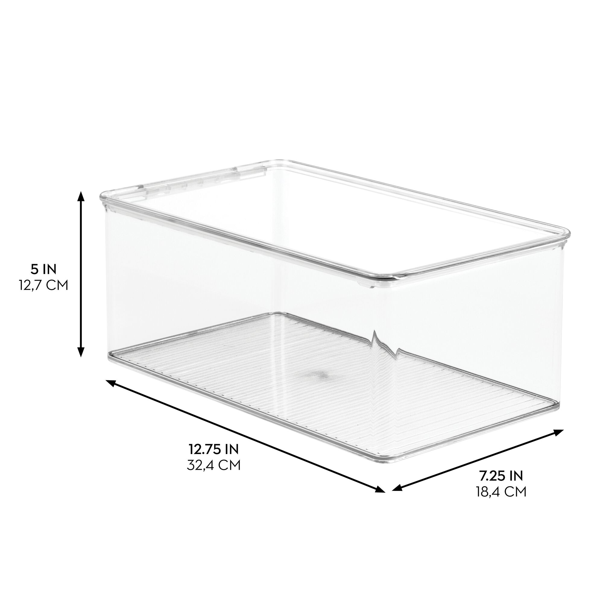 iDesign Stackable Closet Organizer Box with Lid, Recycled Plastic, Clear