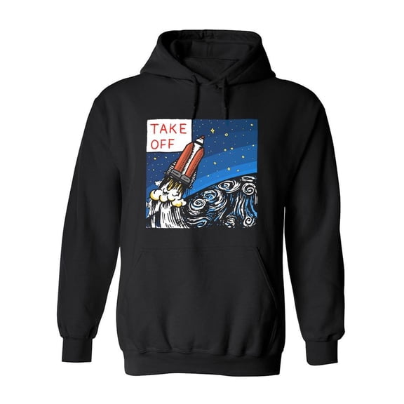 Vintage Space Exploration Hoodie Men -Image by Shutterstock, Male Medium