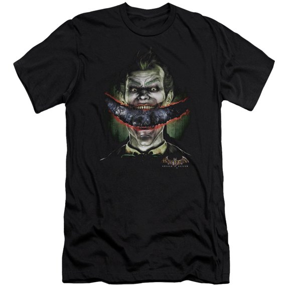 Batman Aa Crazy Lips Premium Canvas T-Shirt Adult Slim Fit 30/1 Black