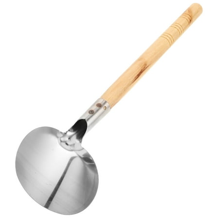 UPKOCH Long Round Mouth Wok Spatula For Flipping Food 1Set