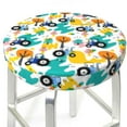 thumbnail image 3 of Uemuo Cute tractor and vehicle Pattern Round Bar Stool Seat Covers Washable Stool Cushion Slipcover Elastic Bar Chair Covers-13 inch, 3 of 7