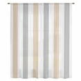 thumbnail image 2 of Beige Grey Striped Sheer Curtains 72 Inches Long, Minimalist Farmhouse Stripe Light Filering Curtains, Breathable Simi Curtain Privacy Drapes for Living Room Bedroom Lightweight Window Treatment, 2 of 9