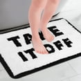 thumbnail image 2 of REGALWOVEN Alfombra de baño con letras lindas, suave, antideslizante, absorbente, lavable a máquina, blanca 20" x 32", 2 of 6