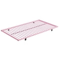 thumbnail image 6 of [Luckynote]Twin Metal Bunk Bed with Trundle, Pink, Sturdy Steel Frame, Space-Saving, No Box Spring, 1 Set, 6 of 10