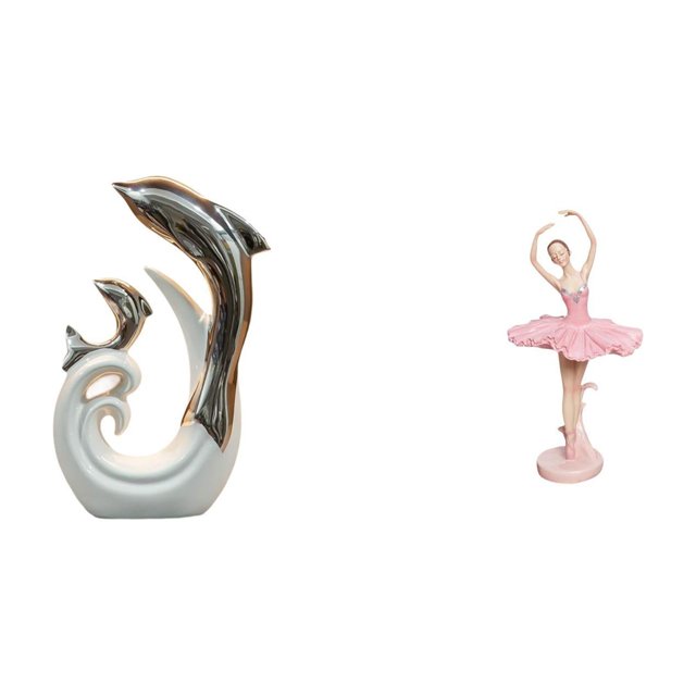 Estatua Moderna Y Abstracta De Delfín Bailarina De Cerámica Para Oficina, Sala De Estar, Mesa De Centro, Chimenea, Soporte De TV, Estudio, Estantería, Decoración, Regalo