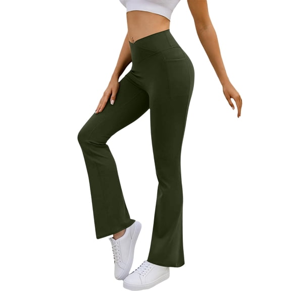 Women's High Waisted Bootcut Leggings Stretchy Yoga Workout Flare Pants