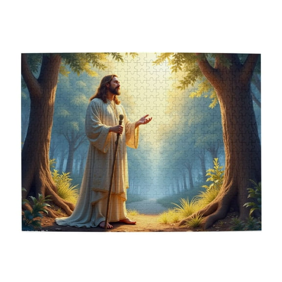 500 Piece Jigsaw Puzzles For Adults God In The Woods， Challenging And Relaxing Adult Puzzle， Vibrant Illustrations， Quality Pieces， Great Gift Idea.