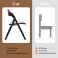 thumbnail image 5 of Ktaxon Folding Chairs Beech Frame Foldable Event Chairs PU Padded Diner Chairs for Office and Party Reading Dining Set of 2 Walnut Color, 5 of 8