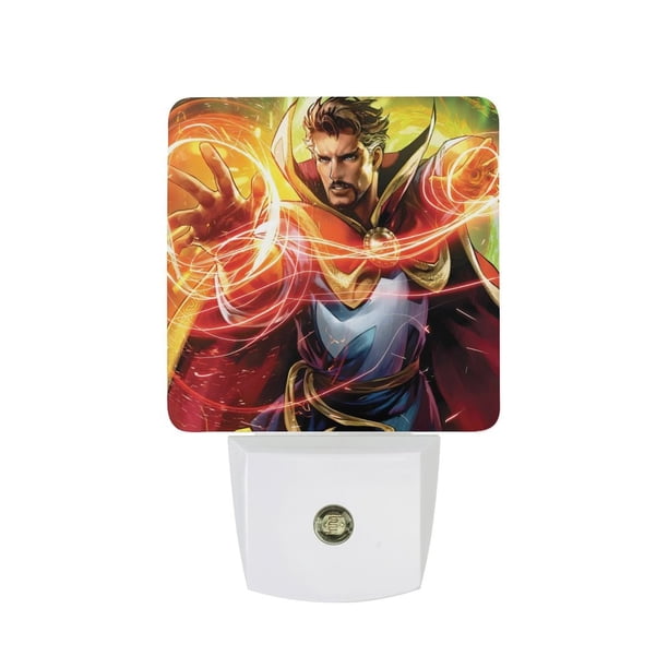 Doctor Strange / Doctor Extraño Luz nocturna LED con sensor de anochecer a amanecer para dormitorio, baño, pasillo, escaleras - Lámpara LED nocturna de enchufe, 0.5W - 1 pieza