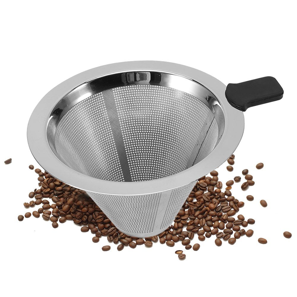 Heat & Cold Resistant 11cm Stainless Steel Funnel with Strainer Pad