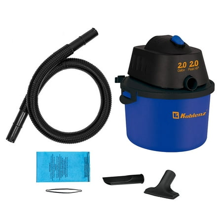 KOBLENZ Wet Dry Blow Vacuum 2.0 Gallon  2.0 Peak HP  3-IN-1 Portable shop vac  5 Year Warranty 1-1/4 In x 4 Ft Locking Hose  (WD-2L)