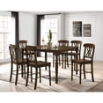 thumbnail image 3 of 2pcs Walnut Counter Height Stools With Cross Back Design - Dining Chairs Offering Comfortable Scooped Seat And Footrest (2) Style A Well-scooped For Enhanced Comfort, 3 of 6