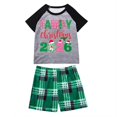 thumbnail image 2 of Lutiedan Family Matching Christmas Pajamas Short Sleeve Tops and Plaid Shorts Loungewear Xmas Print Pjs Sets S-XXL,Gray5, 2 of 6
