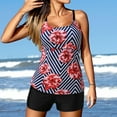 thumbnail image 6 of Srogem Tankini Swimsuits Two Piece Tummy Control Bathing Suits Blouson Swim Tank Top with Boy Shorts, 6 of 8
