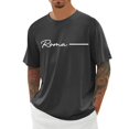 thumbnail image 2 of Roma Letter Graphic Tees for Men Summer Short Sleeve Crewneck Casual Italia Rome Travel T Shirts Streetwear, 2 of 5