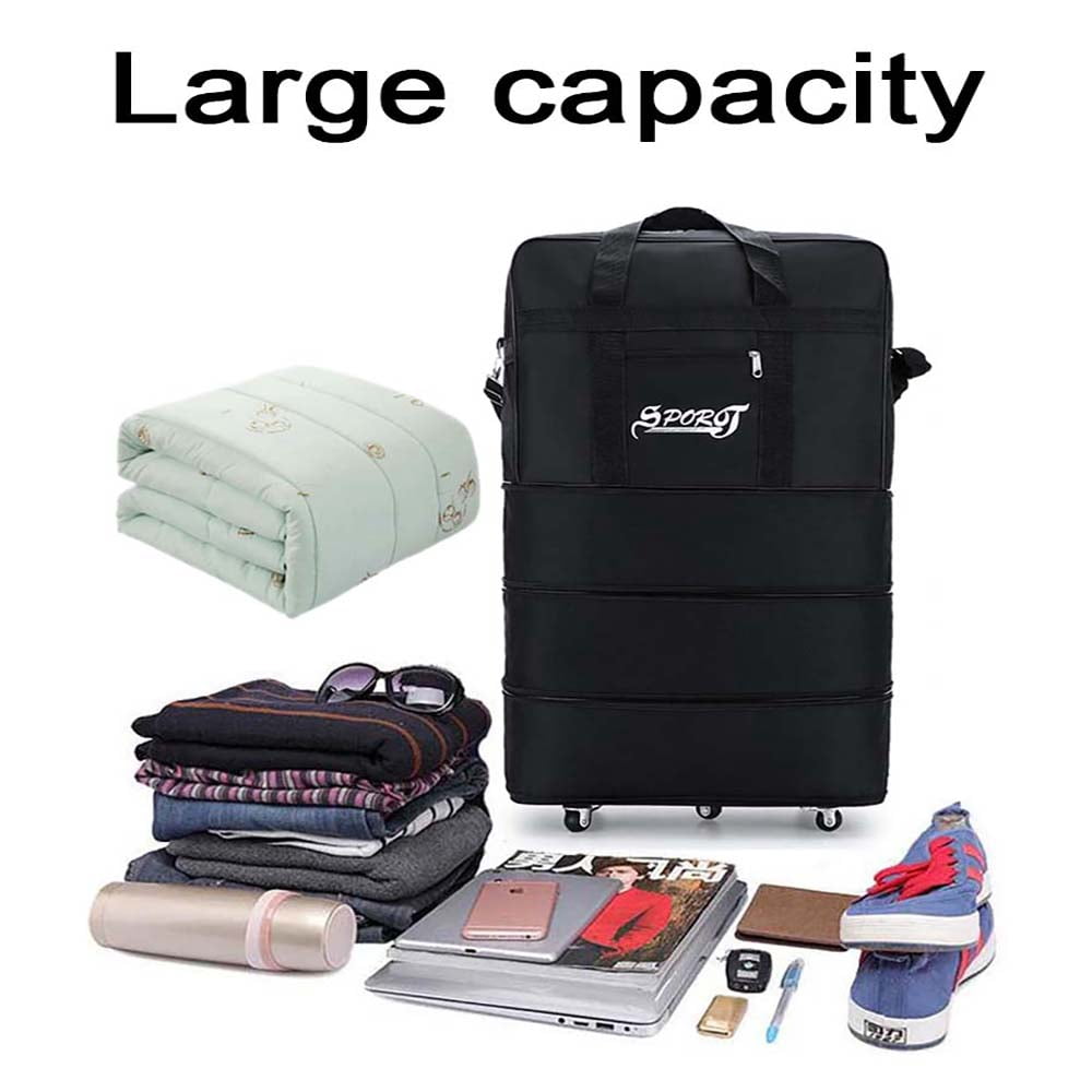 LOVECM  Foldable Wheeled Duffel Bag Rolling Duffel Spinner Luggage