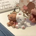 thumbnail image 4 of Soumake 1 Pair Couple Keyring Pendant Cartoon Bear Hug Theme Pendant Keychain Magnetic Design Keychain Bag Decoration Birthday Gift, 4 of 7