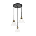 thumbnail image 7 of Indoor Modern Home Decorative Bright Ceiling Histoire 3 Light Brass and Black Pendant, 7 of 7